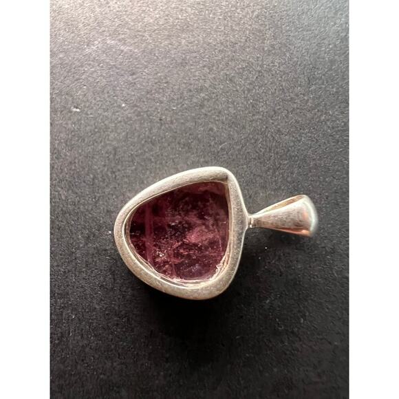 NEW Pink tourmaline sterling silver pendant 1.29 grams - Picture 10 of 11